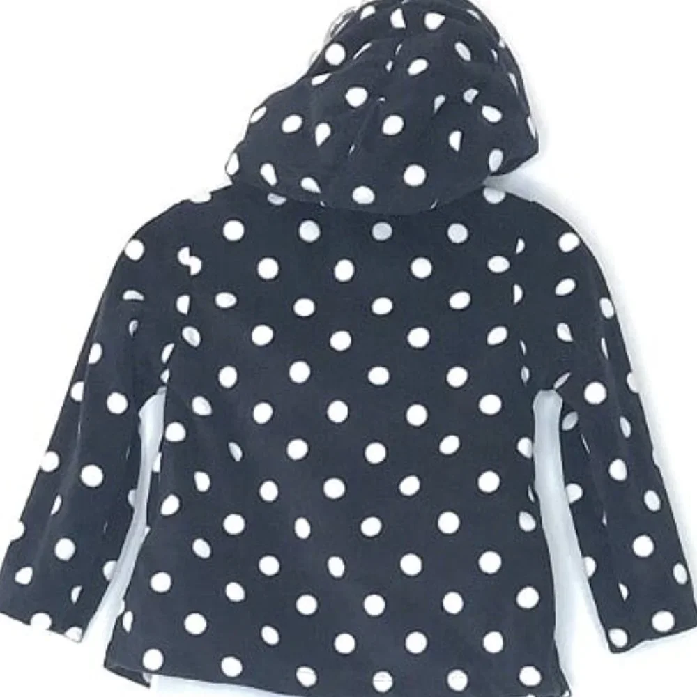 Carter's Baby Girls Navy Blue Polka Dot Fleece Hoodie Sweater Size 24 mos.